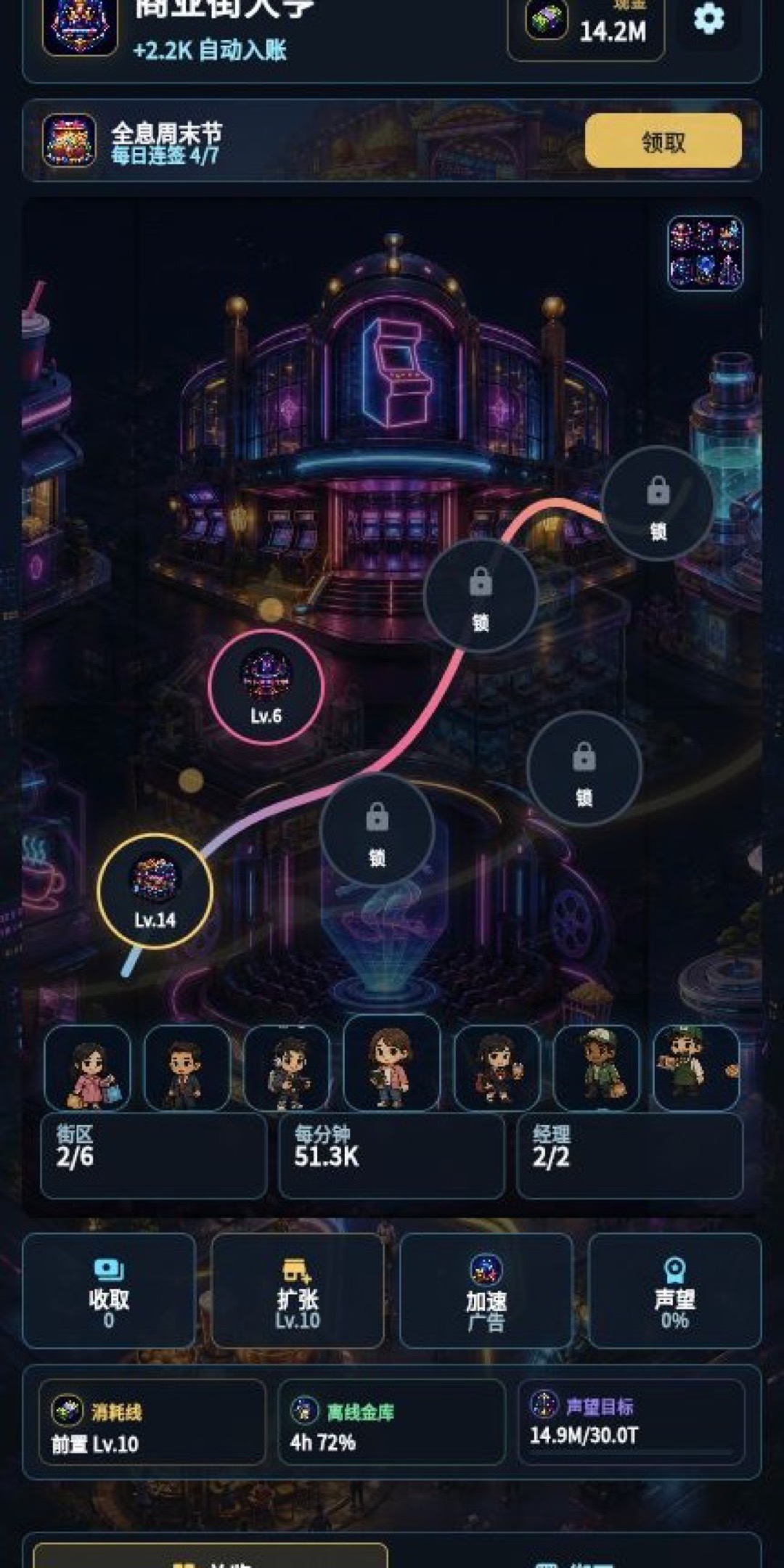 Arcade Street Tycoon overview screen