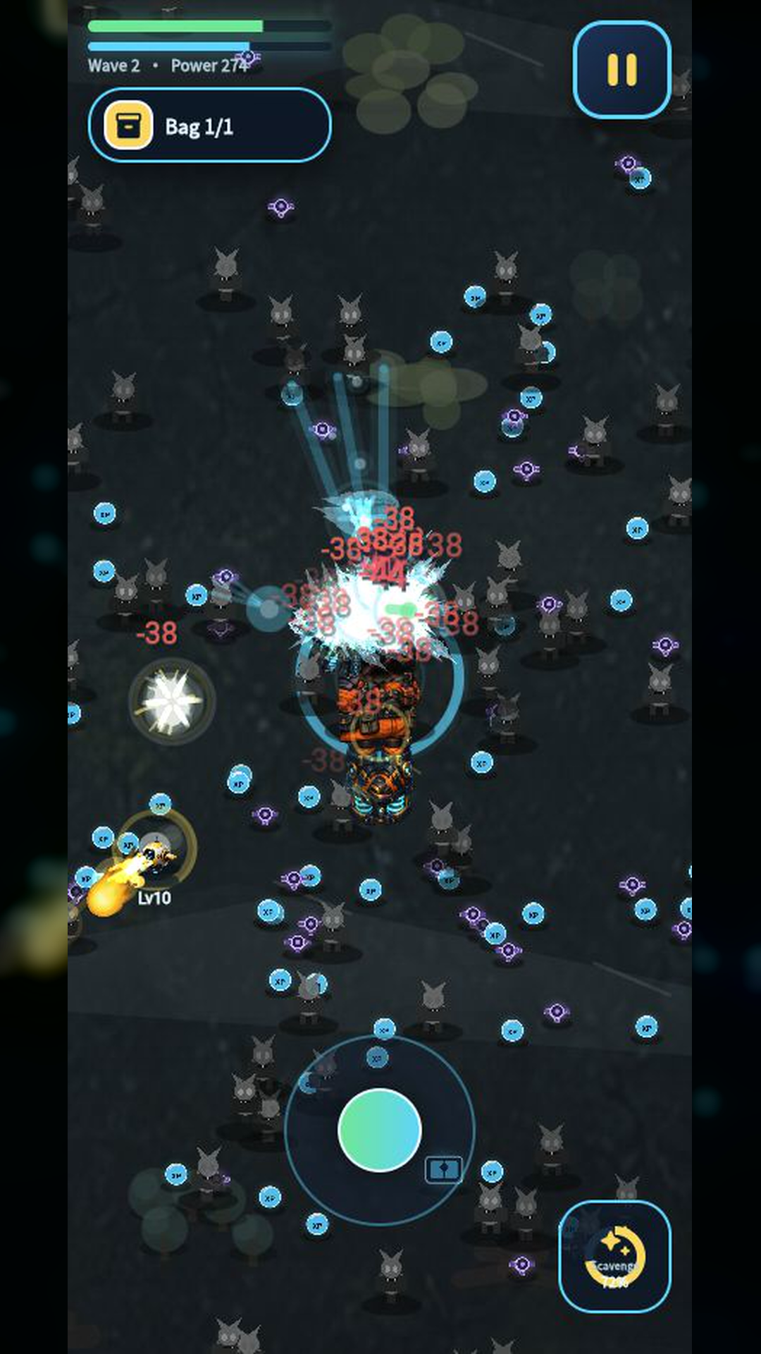 Raccoon Backpack Survivor combat screen